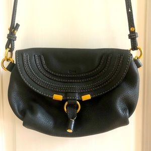 CHLOE Black Leather Marcie Mini Crossbody Bag